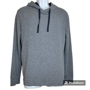 Banana Republic Sweater, Men M, Blue & White Knit, Hoodie, Pima Cotton, EUC